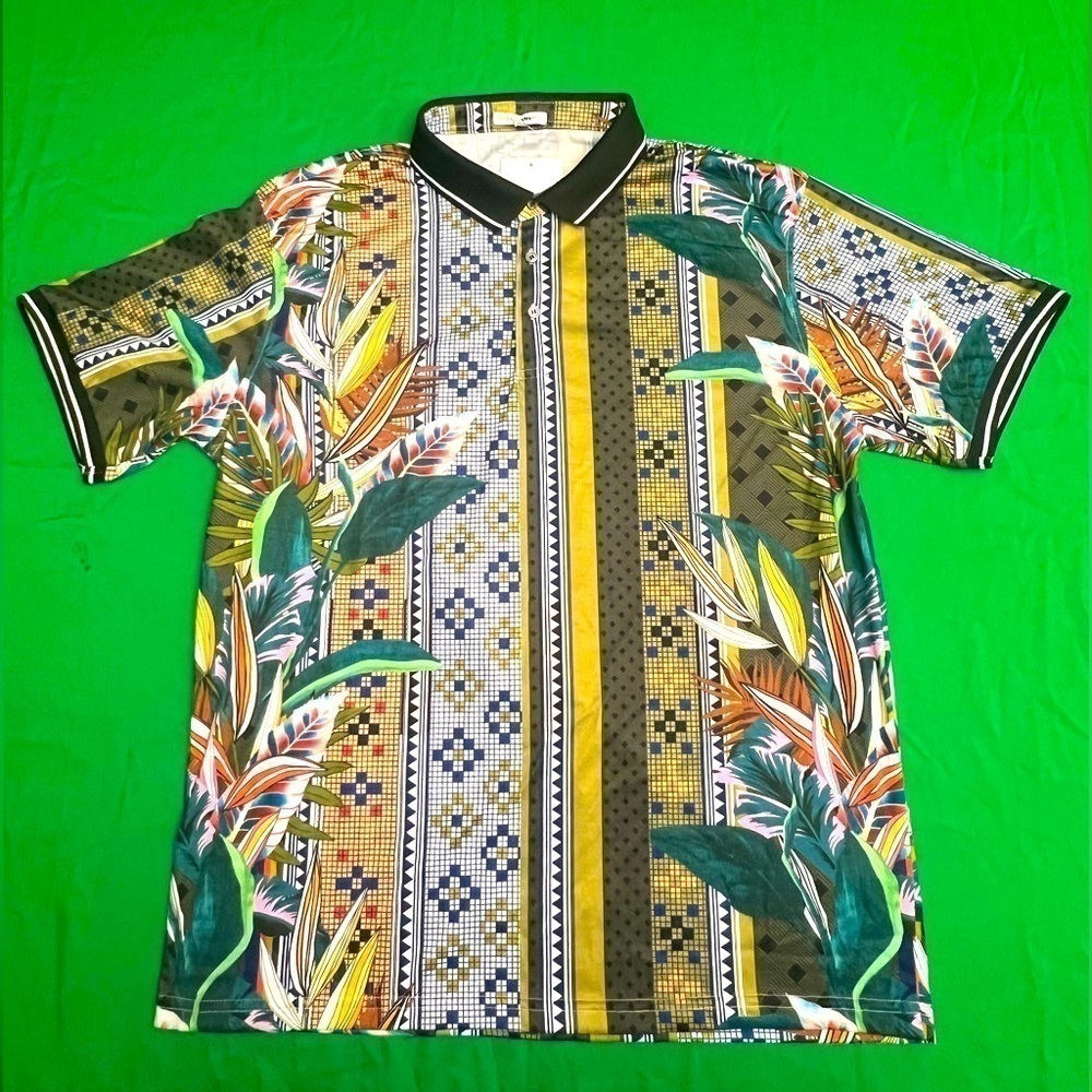Fashion Nova Men Short Sleeve Collar Shirt